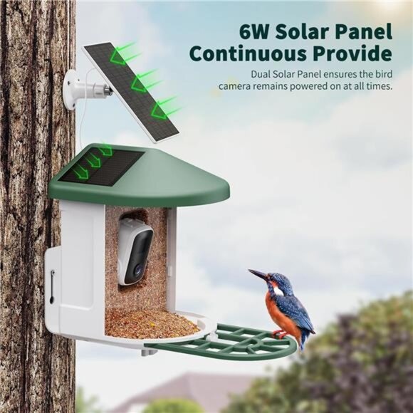 Bird Feeder with Camera with AI Identify Birds Species Solar Panel, Smart Bird - Picture 3 of 7
